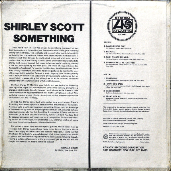 Shirley Scott : Something (LP, Album, CTH)