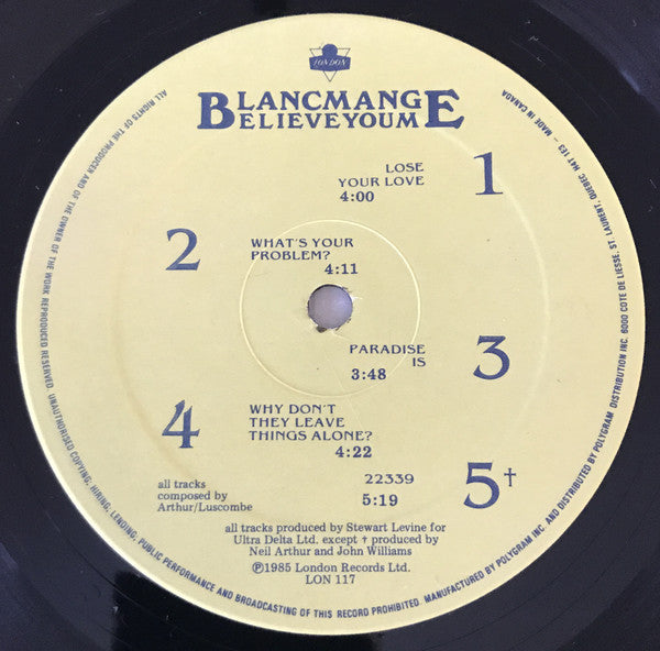 Blancmange : Believe You Me (LP, Album)