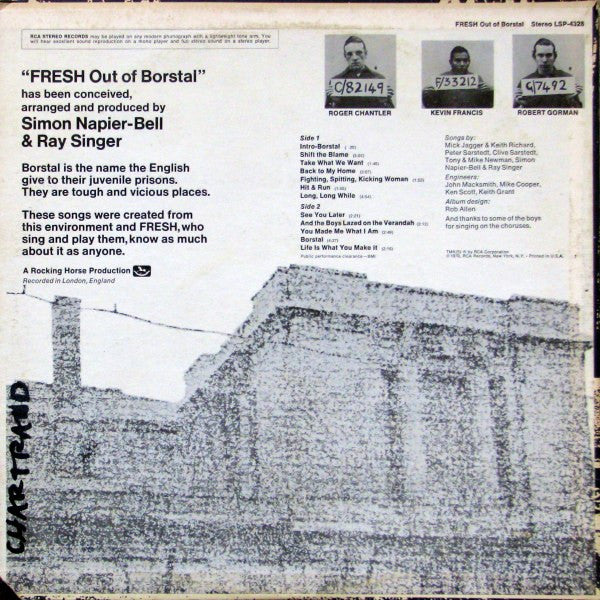 Fresh (12) : Fresh Out Of Borstal (LP, Album, Ind)