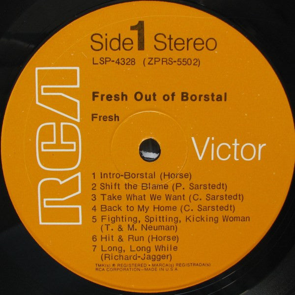 Fresh (12) : Fresh Out Of Borstal (LP, Album, Ind)