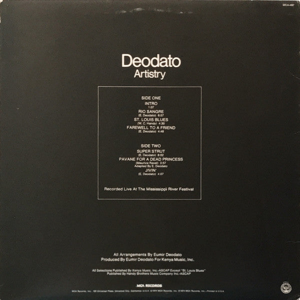 Eumir Deodato : Artistry (LP, Album, RE)