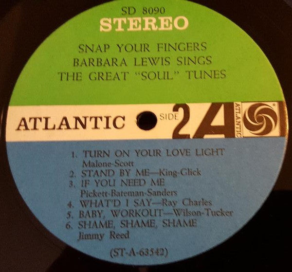 Barbara Lewis : Snap Your Fingers (Barbara Lewis Sings The Great Soul Tunes) (LP, Album)