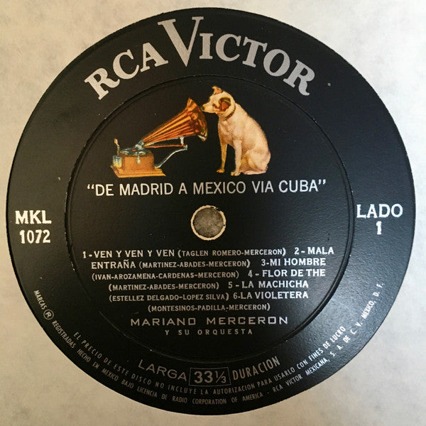 Mariano Mercerón Y Su Orquesta : Vol. II - De Madrid A Mexico Via Cuba (LP)