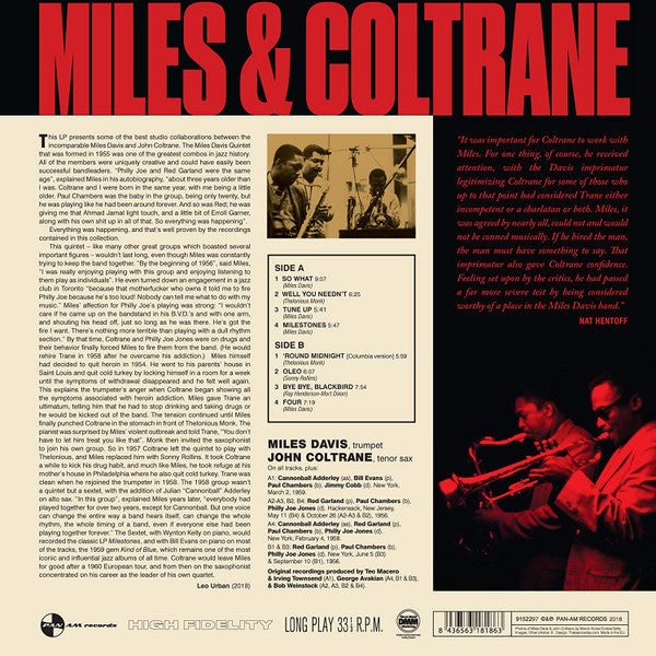 Miles Davis, John Coltrane : Miles & Coltrane (LP, Comp, Ltd, RM)