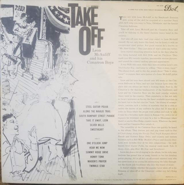 Leon McAuliffe And His Cimarron Boys : Take Off (LP, Album)