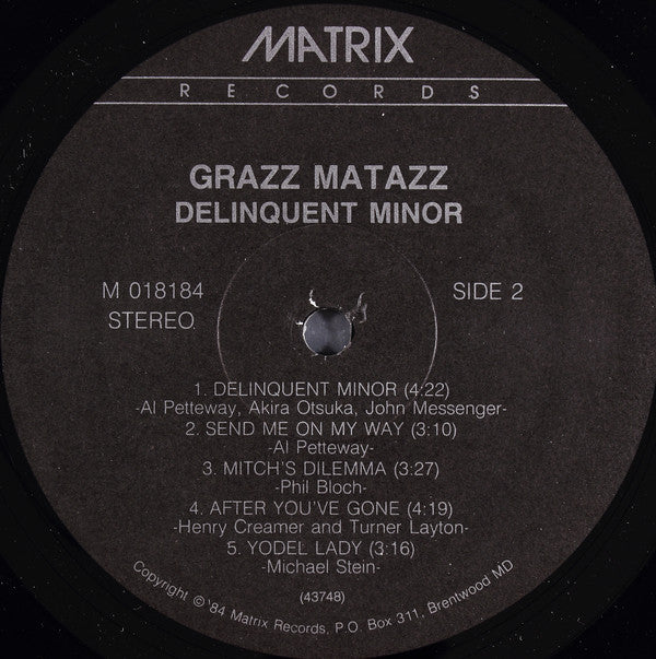 Grazz Matazz : Delinquent Minor (LP)