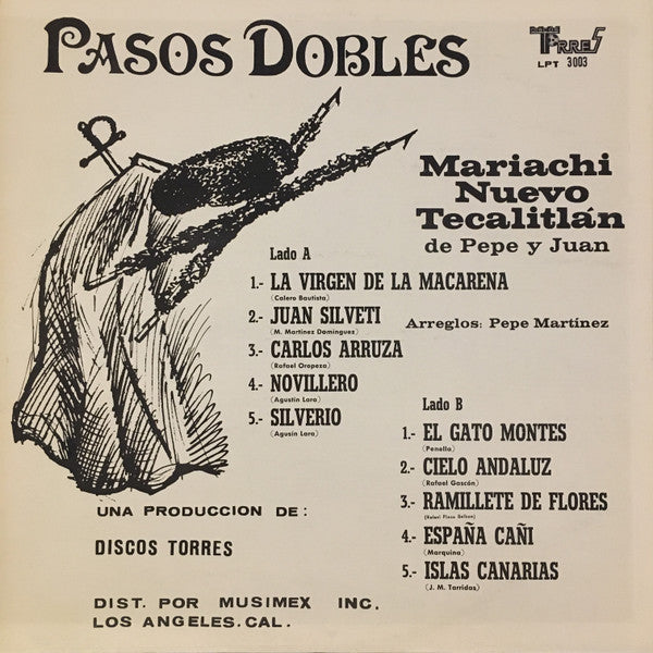 Mariachi Nuevo Tecalitlan : Pasos Dobles (LP, Album)