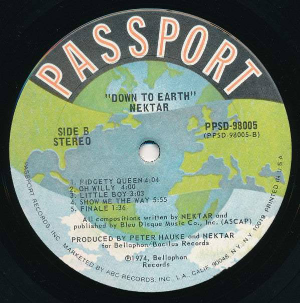 Nektar : Down To Earth (LP, Album, Gat)