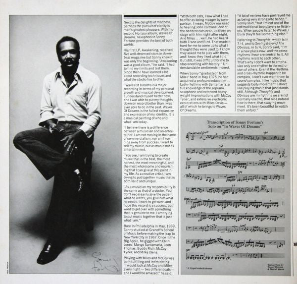 Sonny Fortune : Waves Of Dreams (LP, Album, Gat)