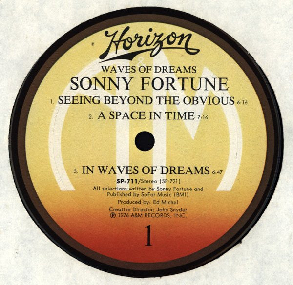 Sonny Fortune : Waves Of Dreams (LP, Album, Gat)