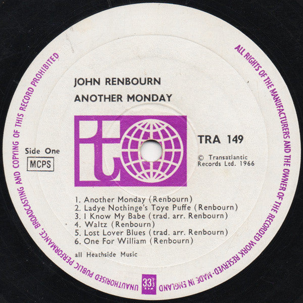 John Renbourn : Another Monday (LP, Album)