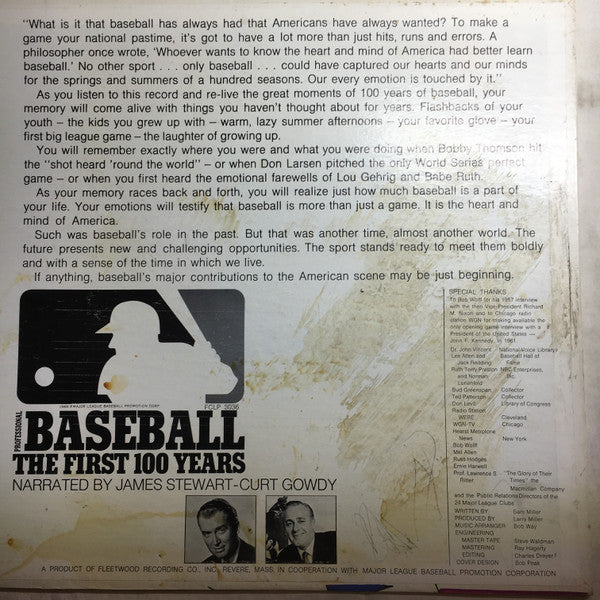 No Artist : Professional Baseball - The First 100 Years (LP, Album)