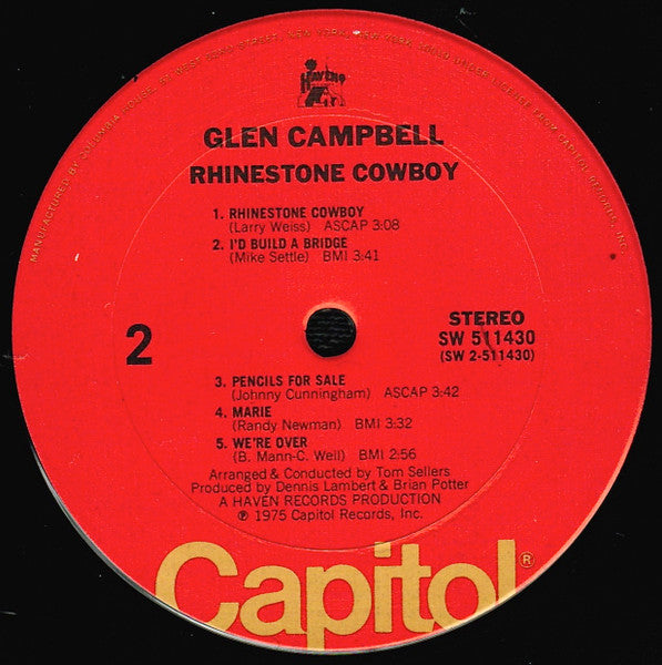 Glen Campbell : Rhinestone Cowboy (LP, Album, Club, Col)