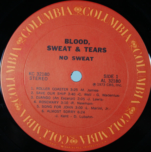 Blood, Sweat And Tears : No Sweat (LP, Album, Gat)