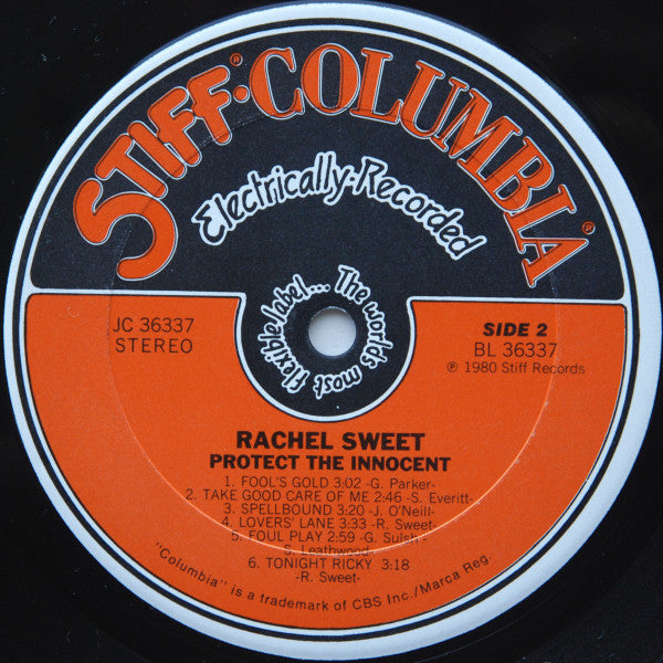 Rachel Sweet : Protect The Innocent (LP, Album, Ter)