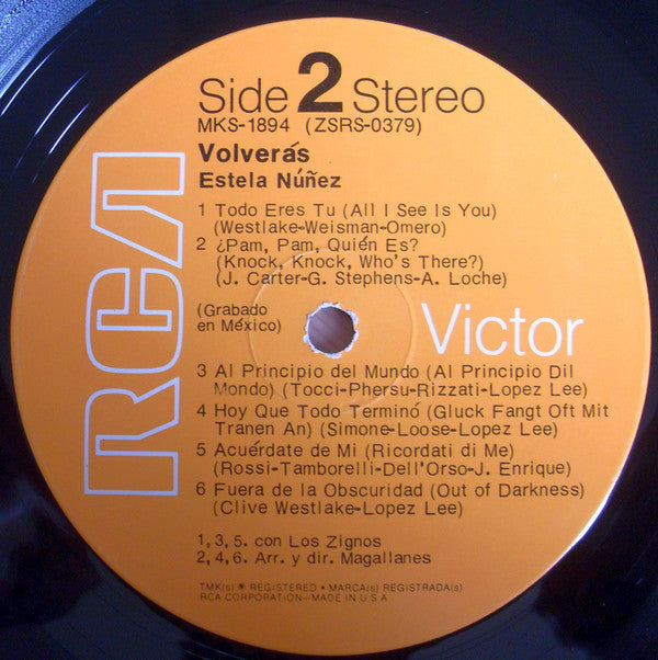 Estela Nuñez : Volverás (LP, Album, Dyn)