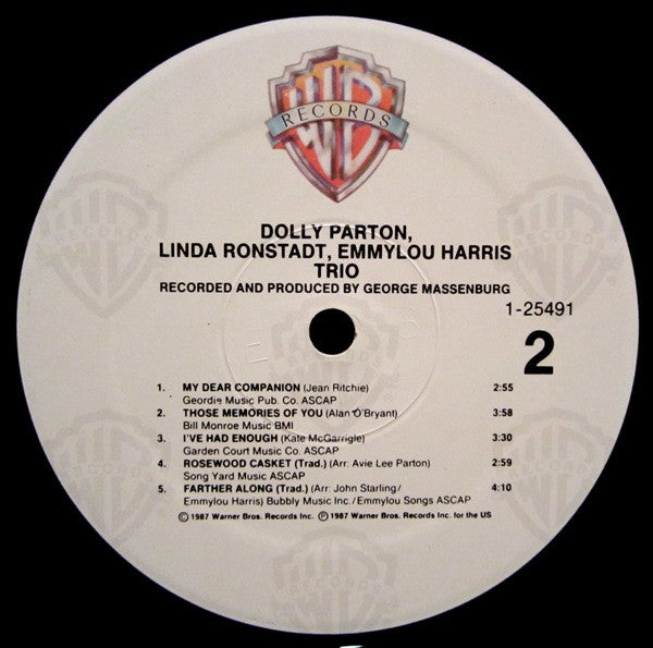 Dolly Parton, Linda Ronstadt, Emmylou Harris : Trio (LP, Album, Spe)