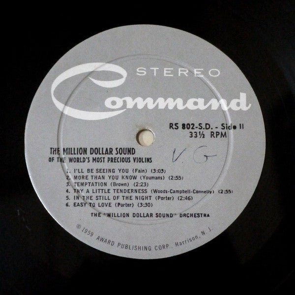 The "Million Dollar Sound" Orchestra Conducted By Enoch Light : The Million Dollar Sound Of The World's Most Precious Violins (LP, Album)