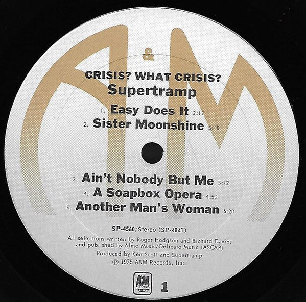Supertramp : Crisis? What Crisis? (LP, Album, Ter)
