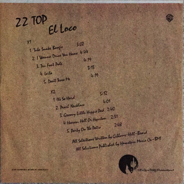 ZZ Top : El Loco (LP, Album, Club, Ter)
