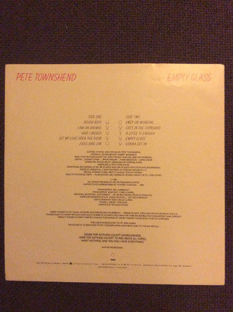 Pete Townshend : Empty Glass (LP, Album)