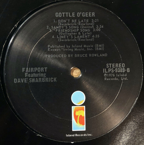 Fairport Convention Featuring Dave Swarbrick : Gottle O'Geer (LP, Album, Pit)