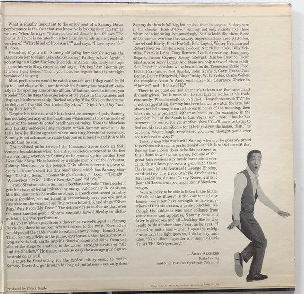 Sammy Davis Jr. : At The Cocoanut Grove (2xLP, Album, Mono)