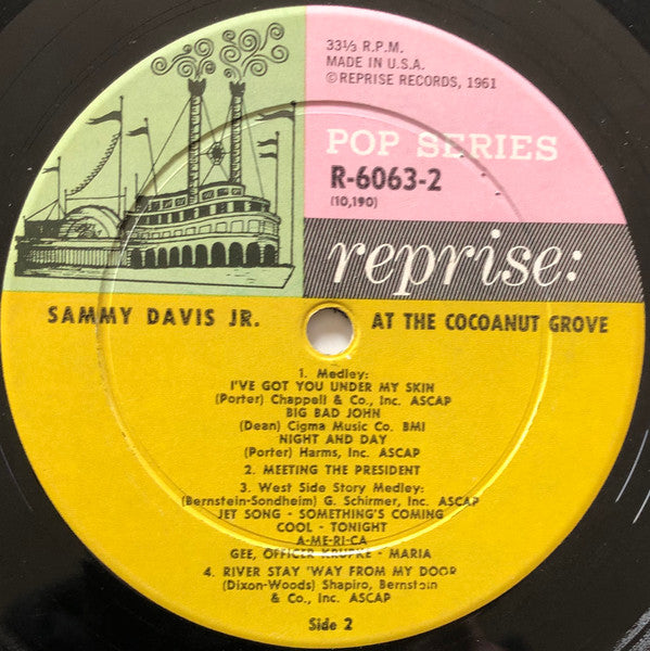 Sammy Davis Jr. : At The Cocoanut Grove (2xLP, Album, Mono)