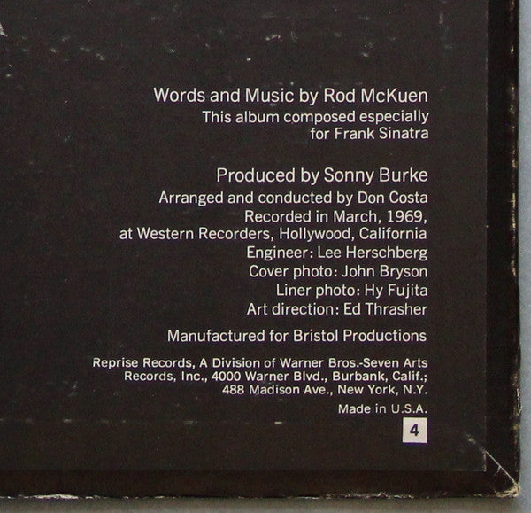 Frank Sinatra : A Man Alone (LP, Album, Ter)