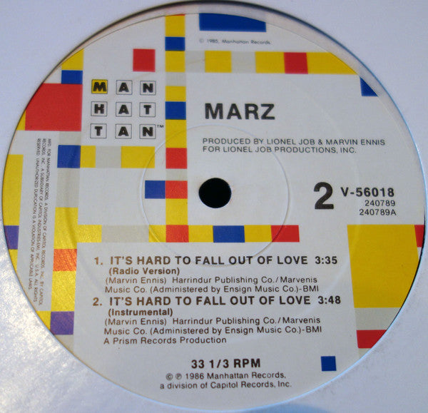Marz (2) : It's Hard To Fall Out Of Love (12")