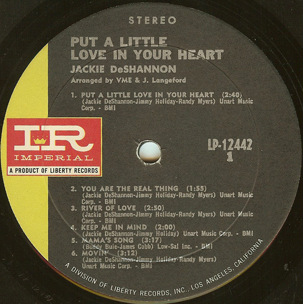 Jackie DeShannon : Put A Little Love In Your Heart (LP, Album, Res)