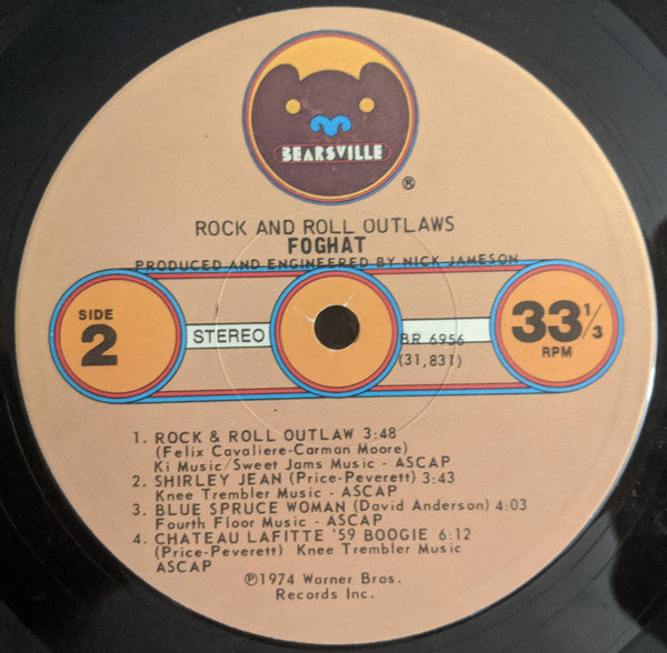 Foghat : Rock And Roll Outlaws (LP, Album, Jac)
