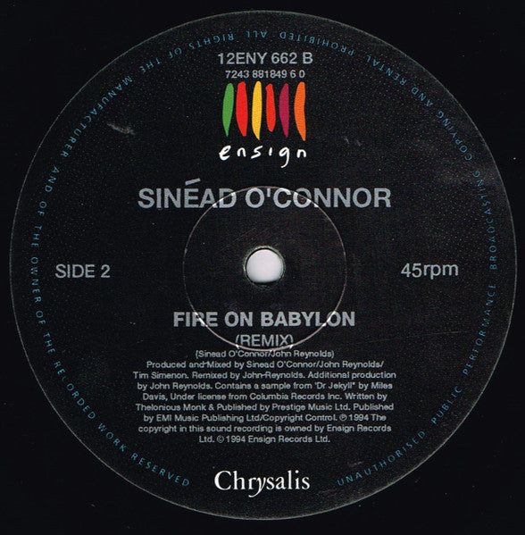 Sinéad O'Connor : Thank You For Hearing Me (12", Single)