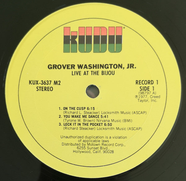 Grover Washington, Jr. : Live At The Bijou (2xLP, Album, RE)