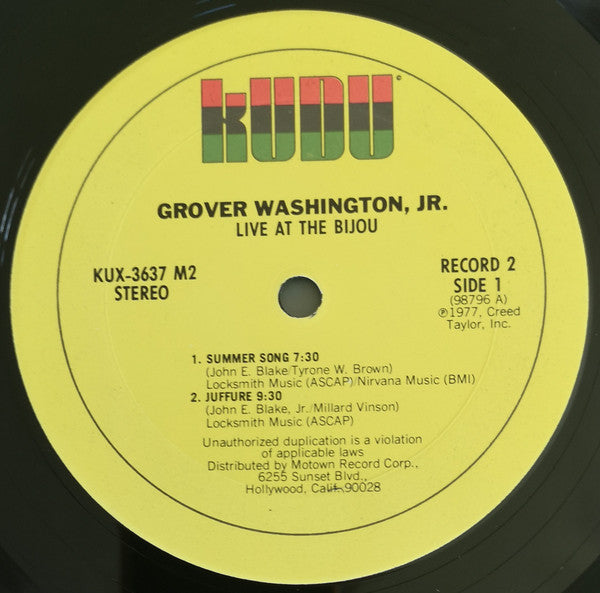 Grover Washington, Jr. : Live At The Bijou (2xLP, Album, RE)