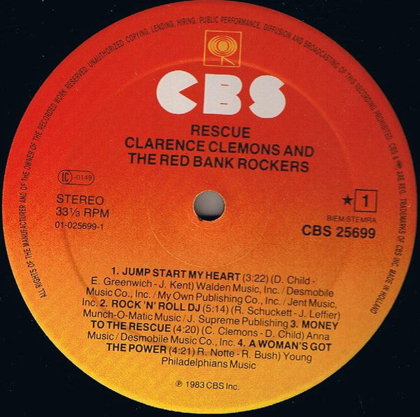 Clarence Clemons And The Red Bank Rockers : Rescue (LP, Album)