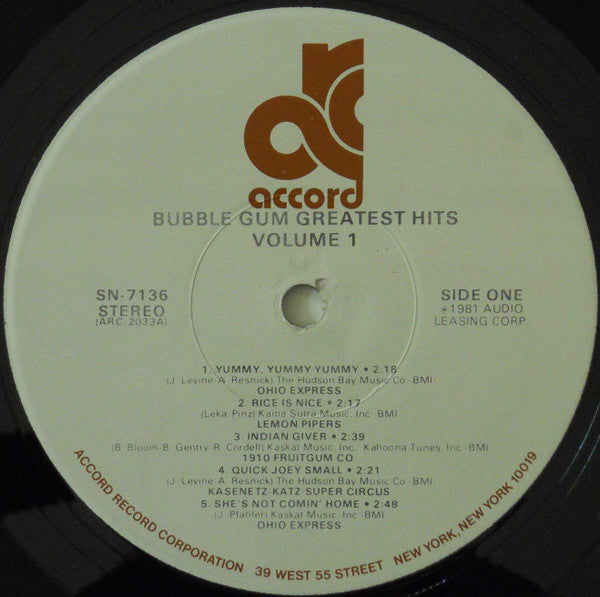 Various : Bubble Gum Greatest Hits Vol. 1 (LP, Comp)
