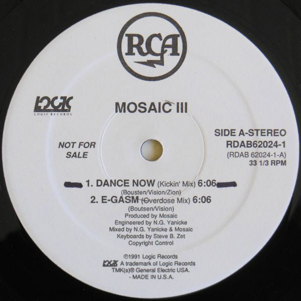 Mosaic Feat. Zyon : Dance Now (12", Promo)