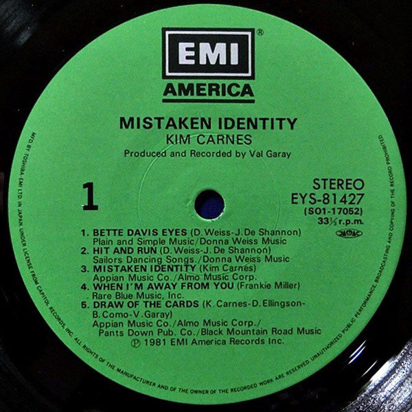 Kim Carnes : Mistaken Identity (LP, Album)
