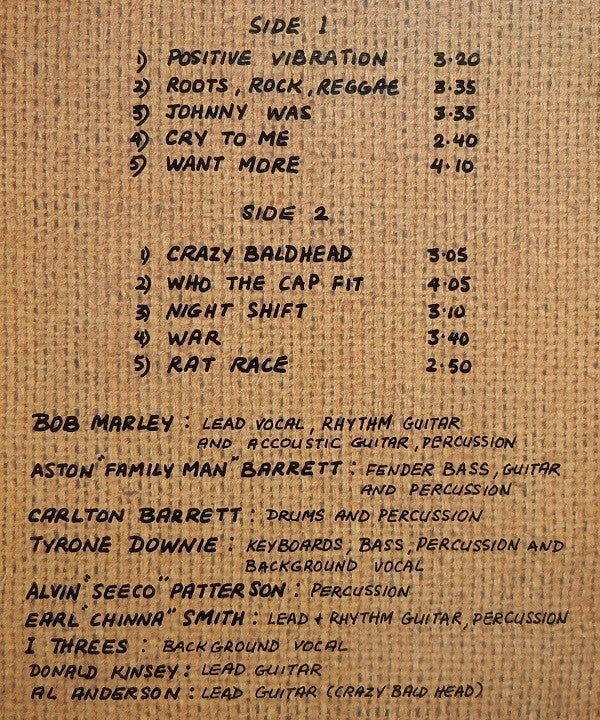 Bob Marley & The Wailers : Rastaman Vibration (LP, Album, Gat)