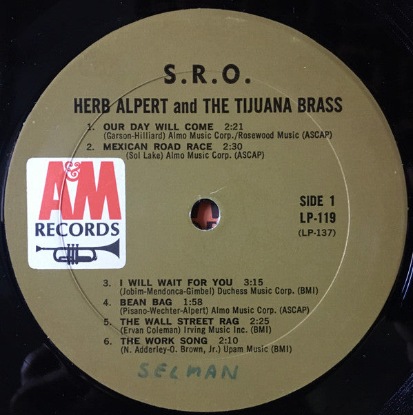 Herb Alpert & The Tijuana Brass : S.R.O. (LP, Album, Mono)