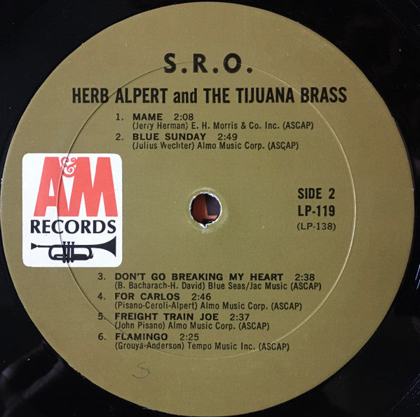 Herb Alpert & The Tijuana Brass : S.R.O. (LP, Album, Mono)