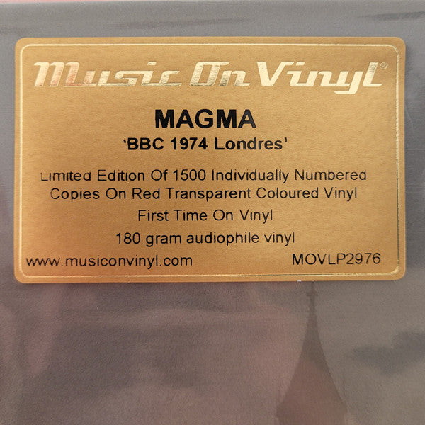 Magma (6) : BBC 1974 Londres (2xLP, Ltd, Num, Red)