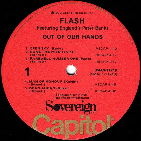 Flash (25) Featuring England's Peter Banks : Out Of Our Hands (LP, Album)
