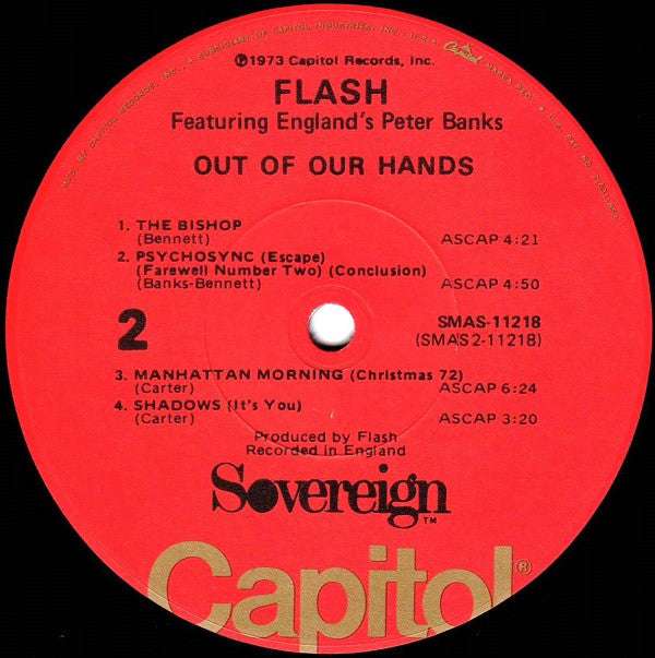 Flash (25) Featuring England's Peter Banks : Out Of Our Hands (LP, Album)