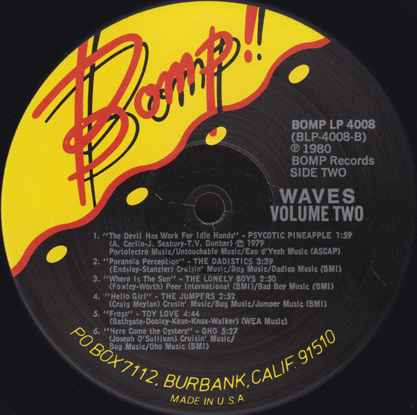 Various : Waves - An Anthology Of New Music Vol. 2 - Spring 1980 (LP, Comp)