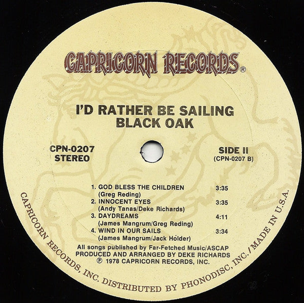 Black Oak Arkansas : I'd Rather Be Sailing (LP, Album)