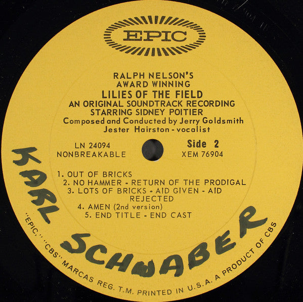 Jerry Goldsmith : Lilies Of The Field (An Original Sound Track Recording) (LP, Album, Mono)