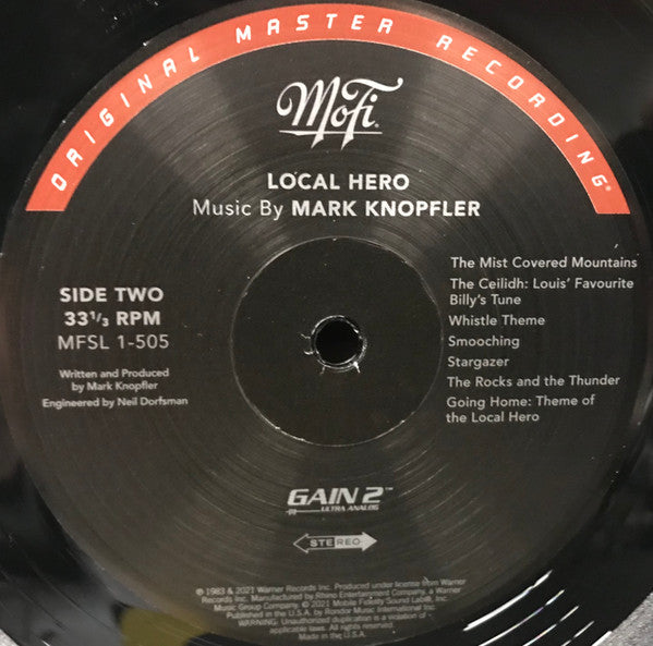 Mark Knopfler : Local Hero (LP, Album, Num, RE, RM, S/Edition, 180)