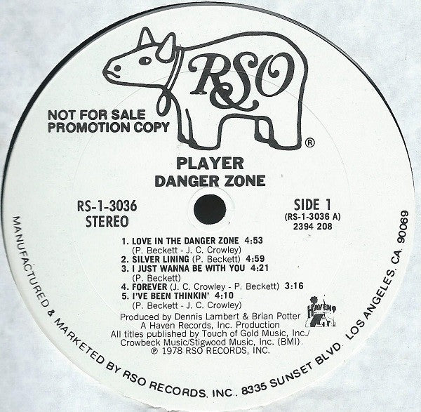 Player (4) : Danger Zone (LP, Album, Promo, Ter)